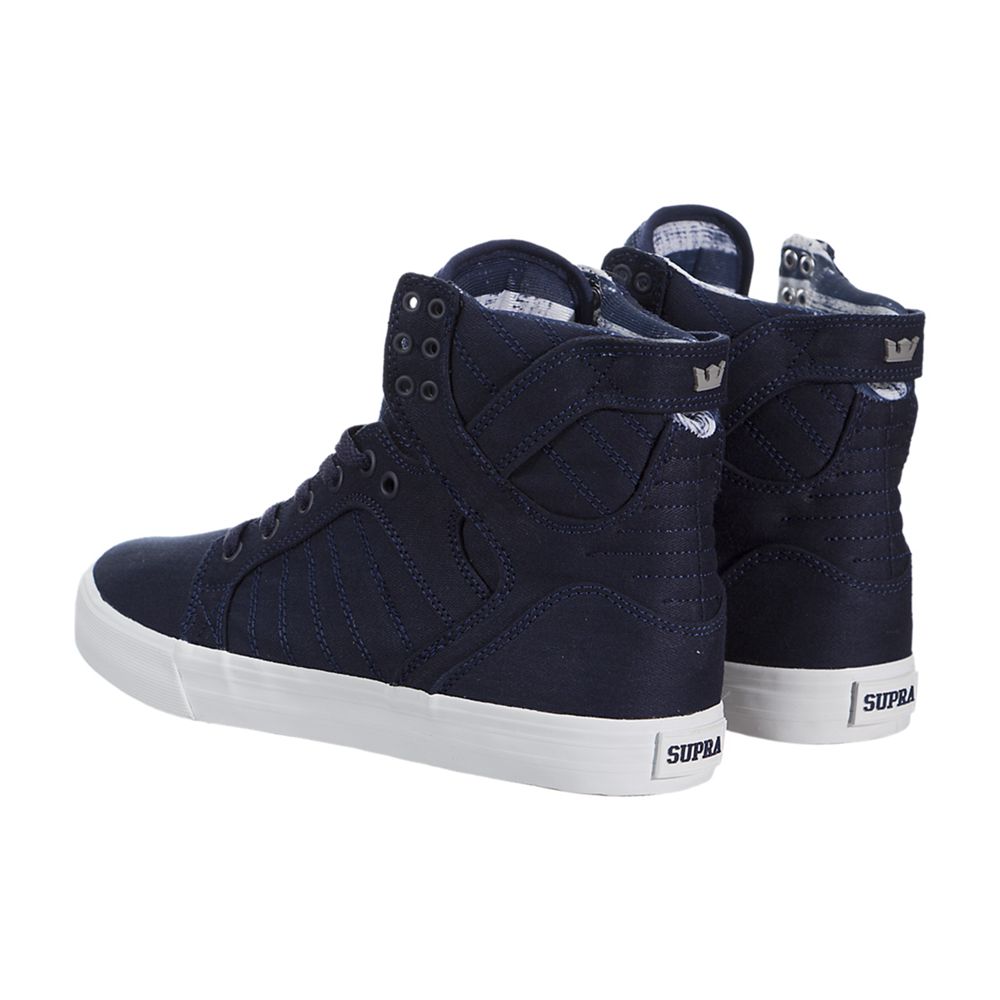 Baskets Montantes Supra SkyTop Bleu Marine Navy/White Homme | UAF-51065005